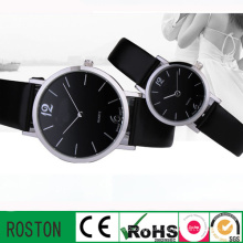 Leather Strap Quartz Movement OEM Couple Watch